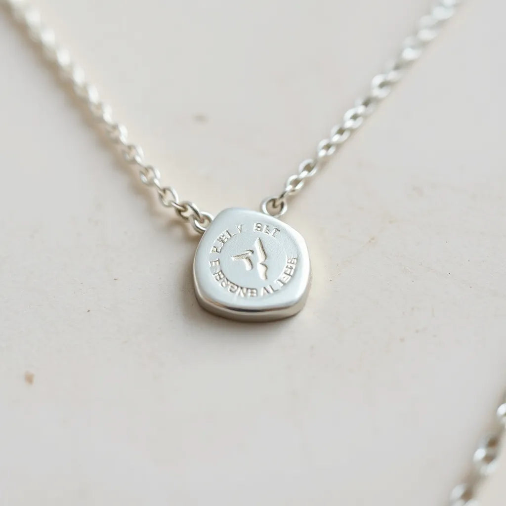 Sterling silver jewelry close-up showing fine craftsmanship and subtle hallmark details