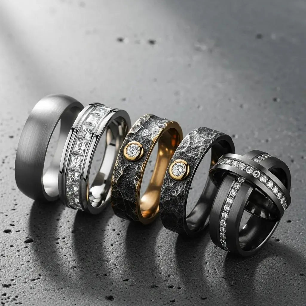 Ethical 925 Sterling Silver Moissanite Rings for Men