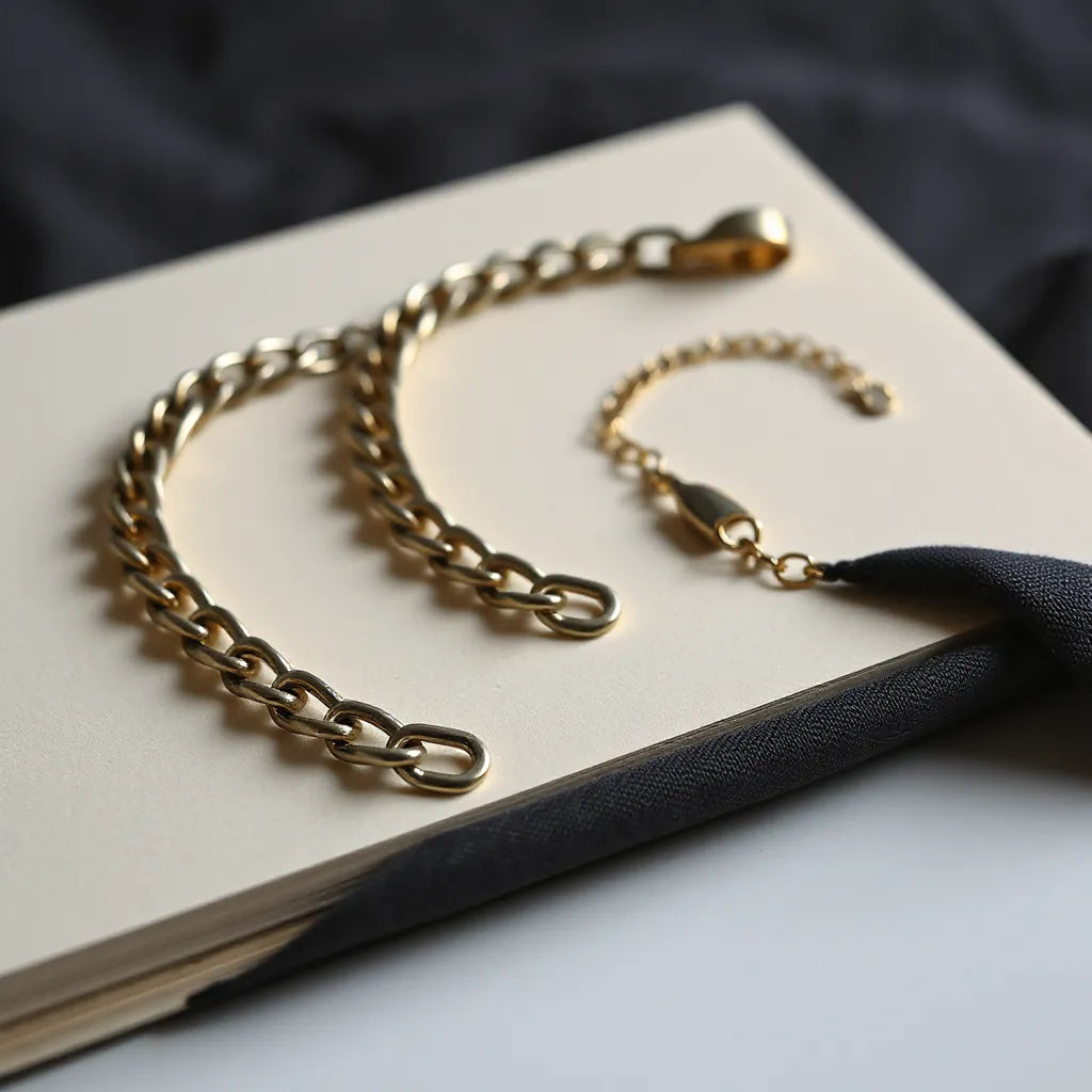 Close-up of a Miami Cuban chain necklace with detailed metal links on a neutral background