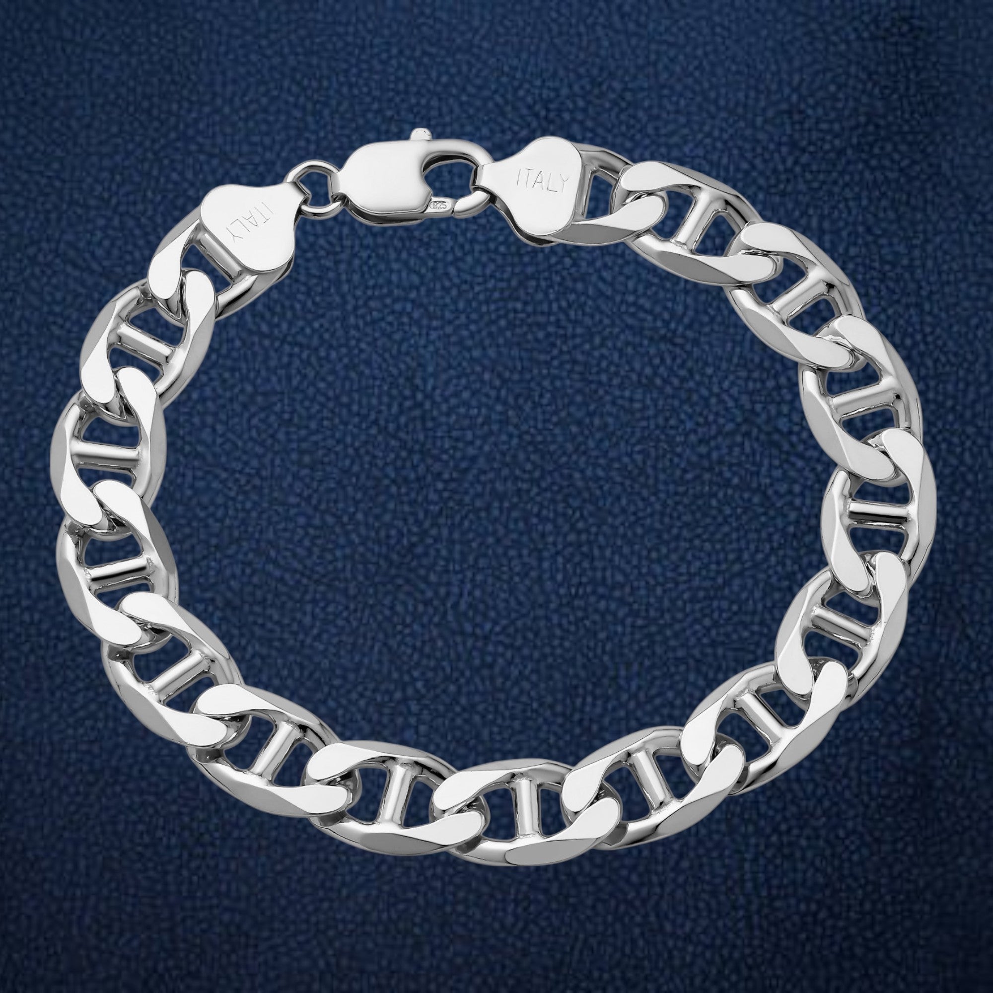 925 Sterling Silver Mariner Bracelet - Real Handmade Mens Bracelet 