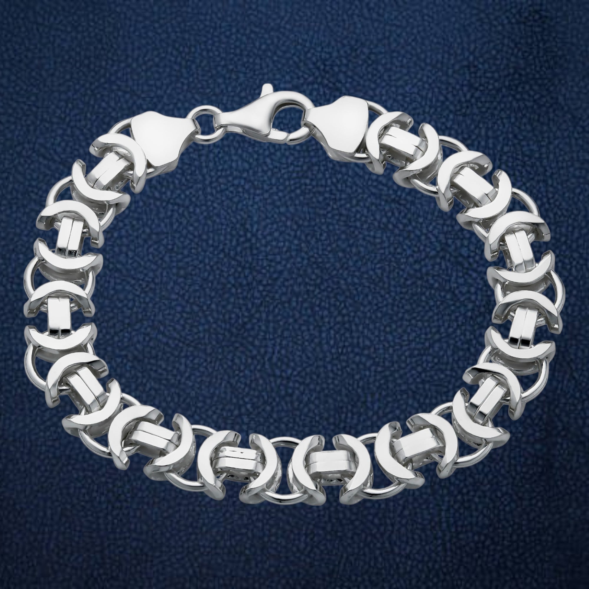 Real 925 Sterling Silver Mens Byzantine Bracelet - Made In Italy