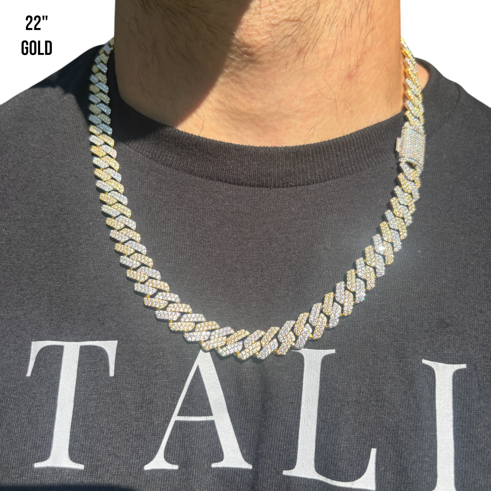 925 Sterling Silver 12mm Moissanite Miami Cuban Prong Chain Necklace