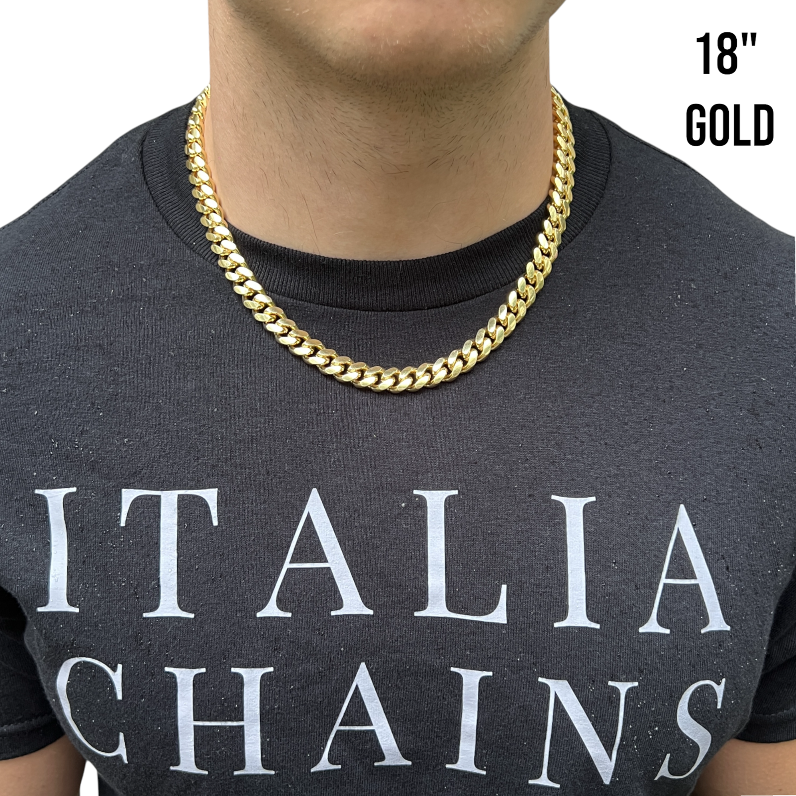 Collier en argent sterling 925 avec chaîne Miami Cuban de 10 mm