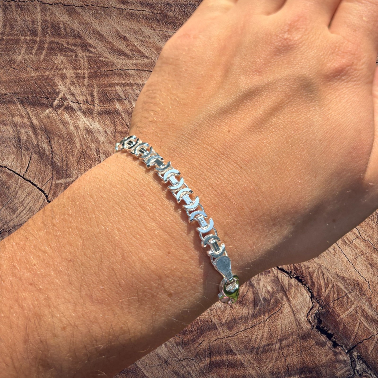 925 Sterling Silver 6mm Flat Byzantine Bracelet