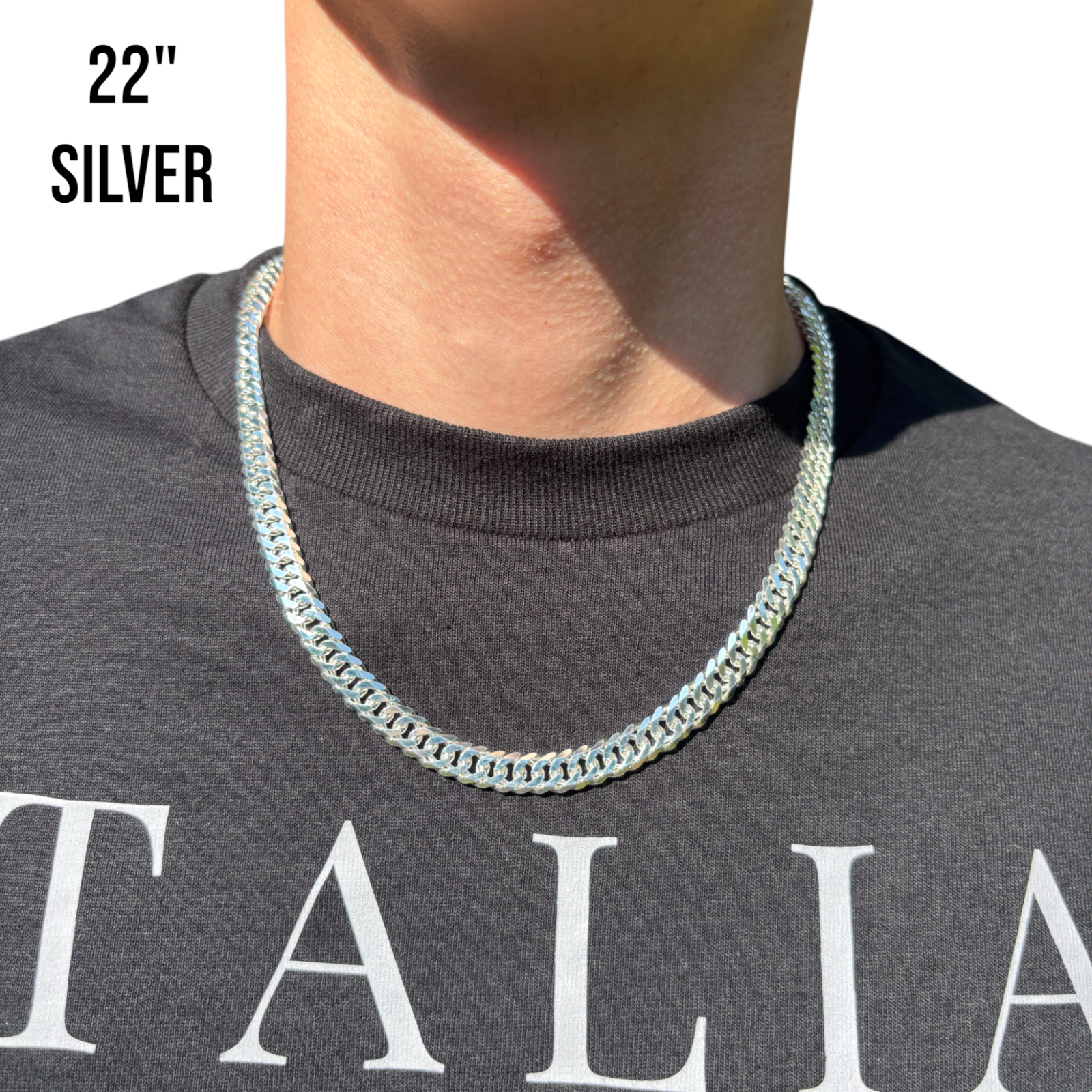 Collar de cadena doble de 6 mm en plata de ley 925