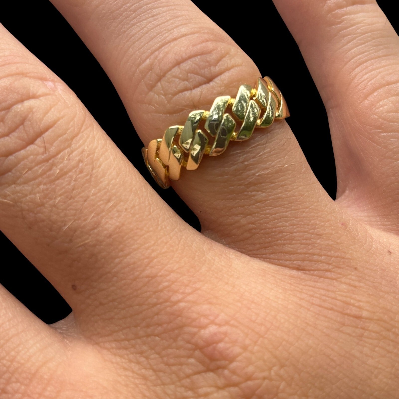 925 Sterling Silver Prong Cuban Ring