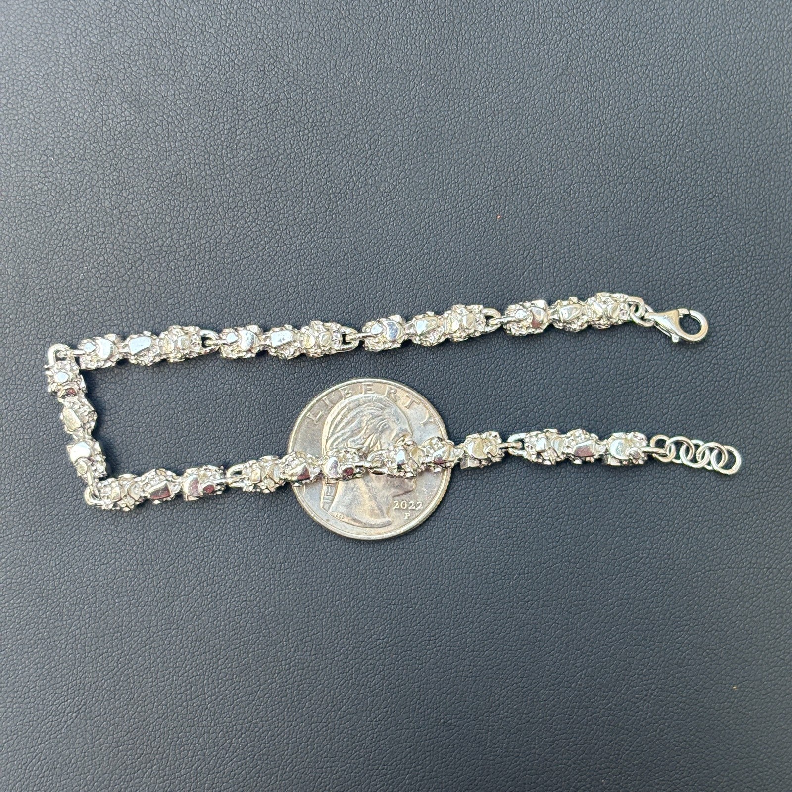 Pulsera de pepitas de plata de ley 925 de 5 mm