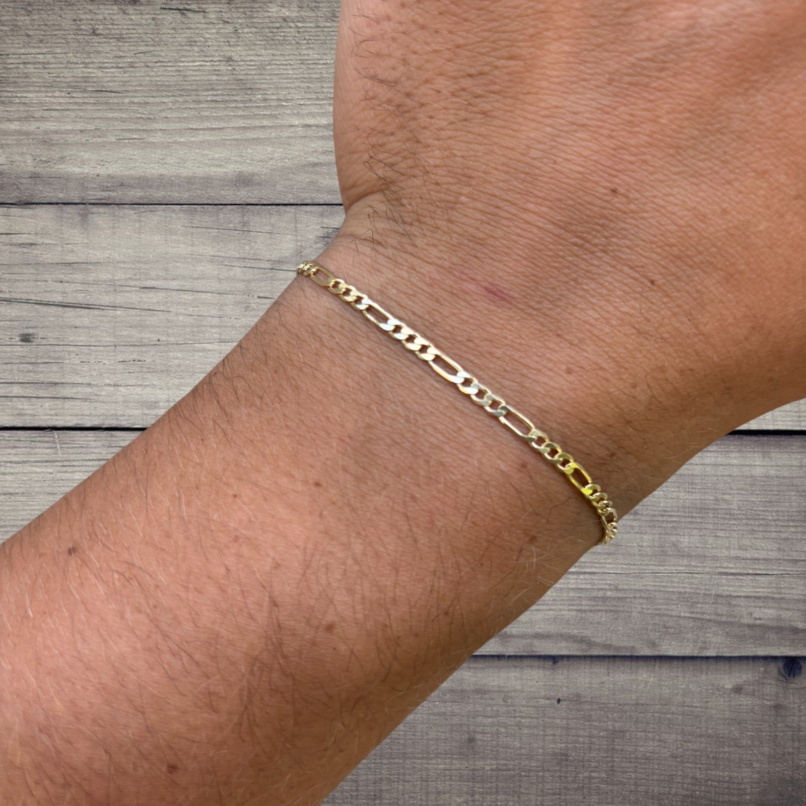 925 Sterling Silver 2.5mm Figaro Bracelet