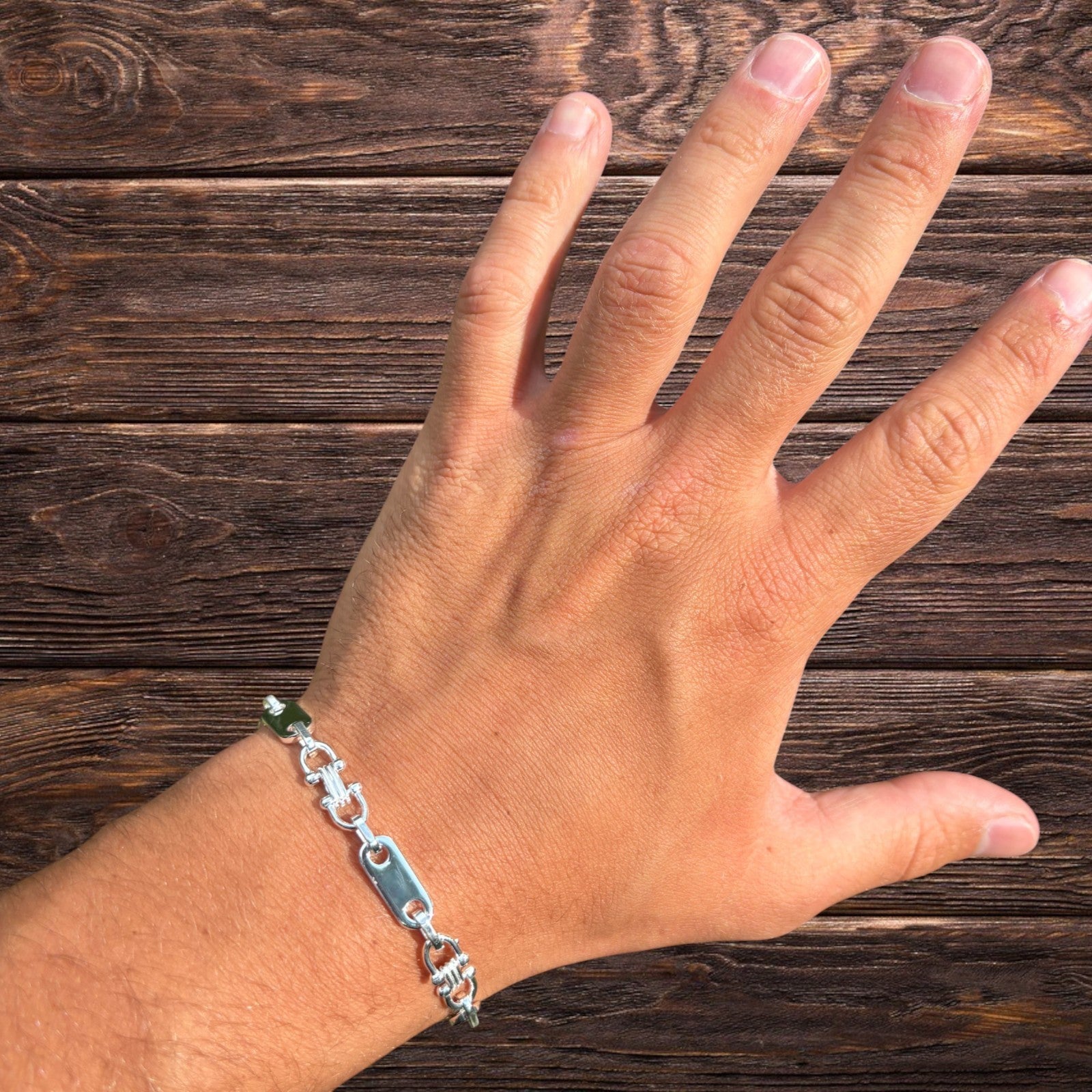 Bracelet à maillons Ferragamo personnalisé en argent sterling 925 de 7,5 mm