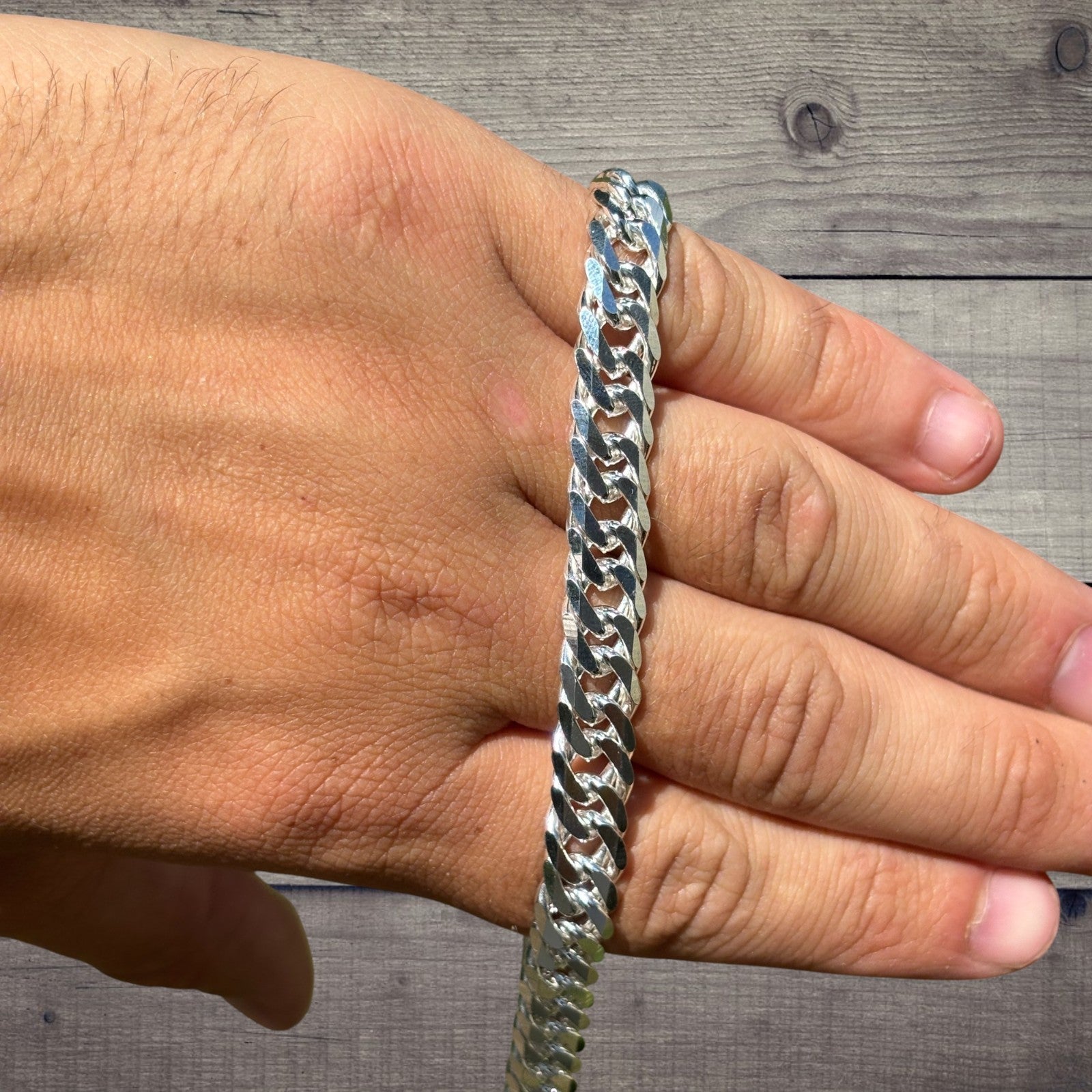 Collar de cadena doble de 10 mm en plata de ley 925