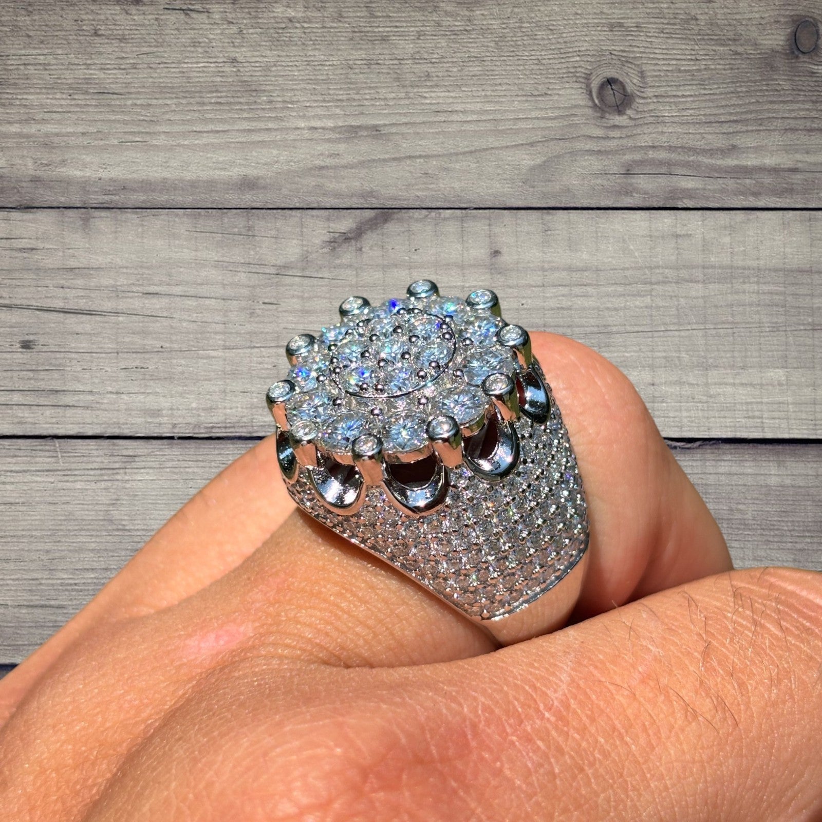 925 Sterling Silver Moissanite Royalty Ring