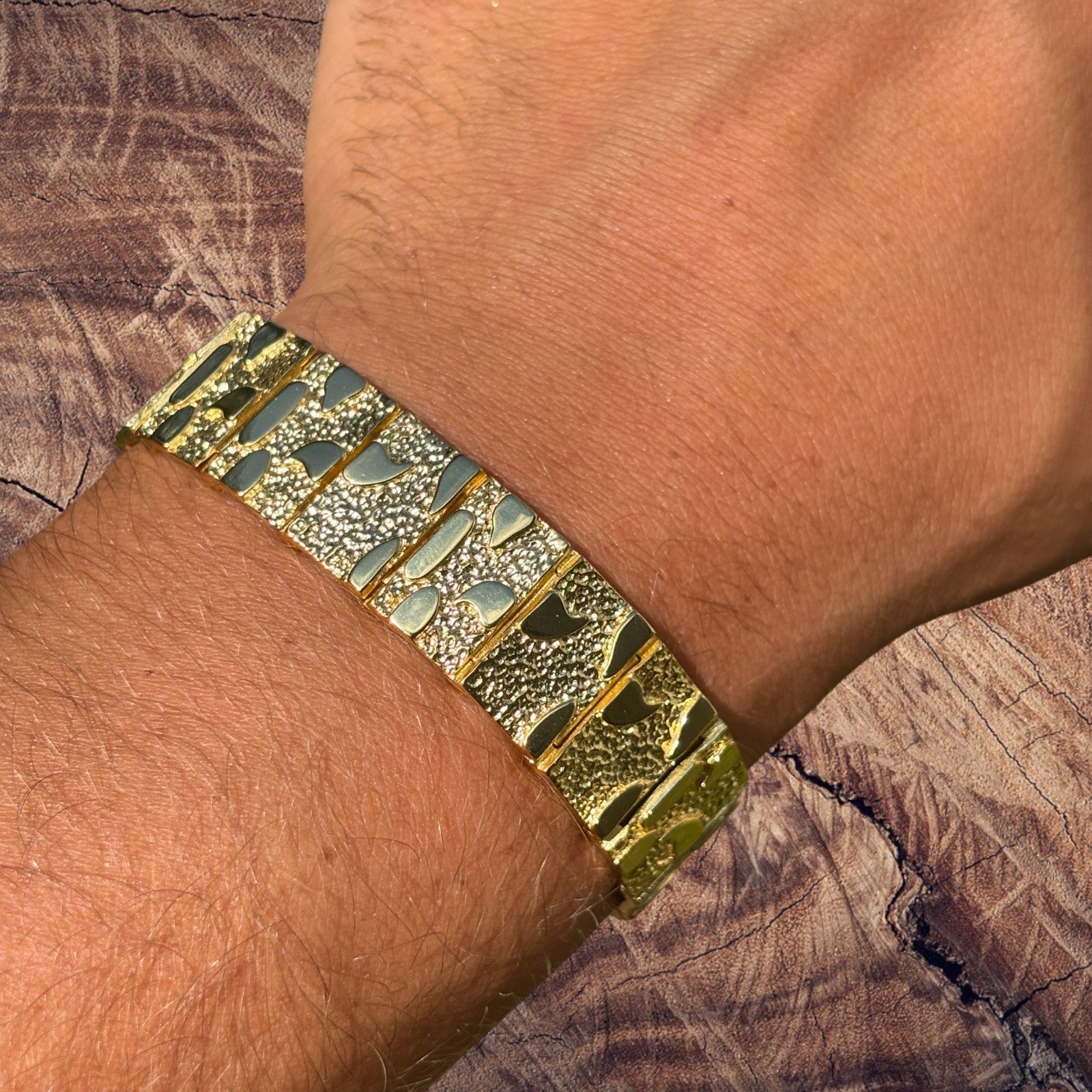 925 Sterling Silver 16mm Custom Nugget Link Bracelet