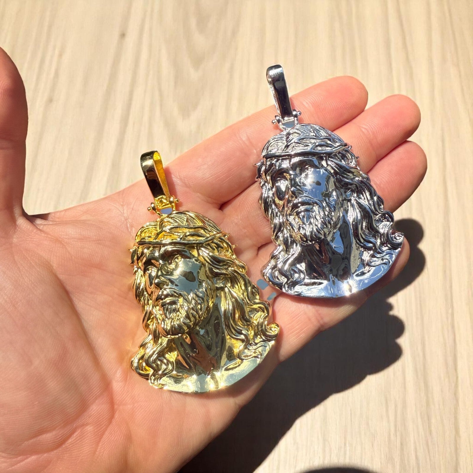 Pendentif en argent sterling 925, pièce de la Passion du Christ Jésus - Grand