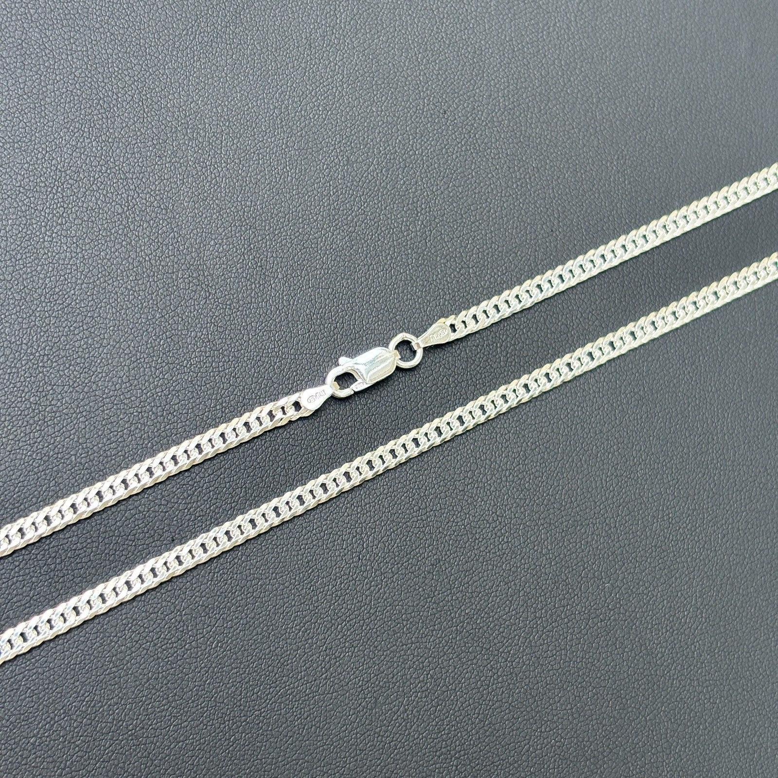 Collar de cadena doble de 3,5 mm de plata de ley 925