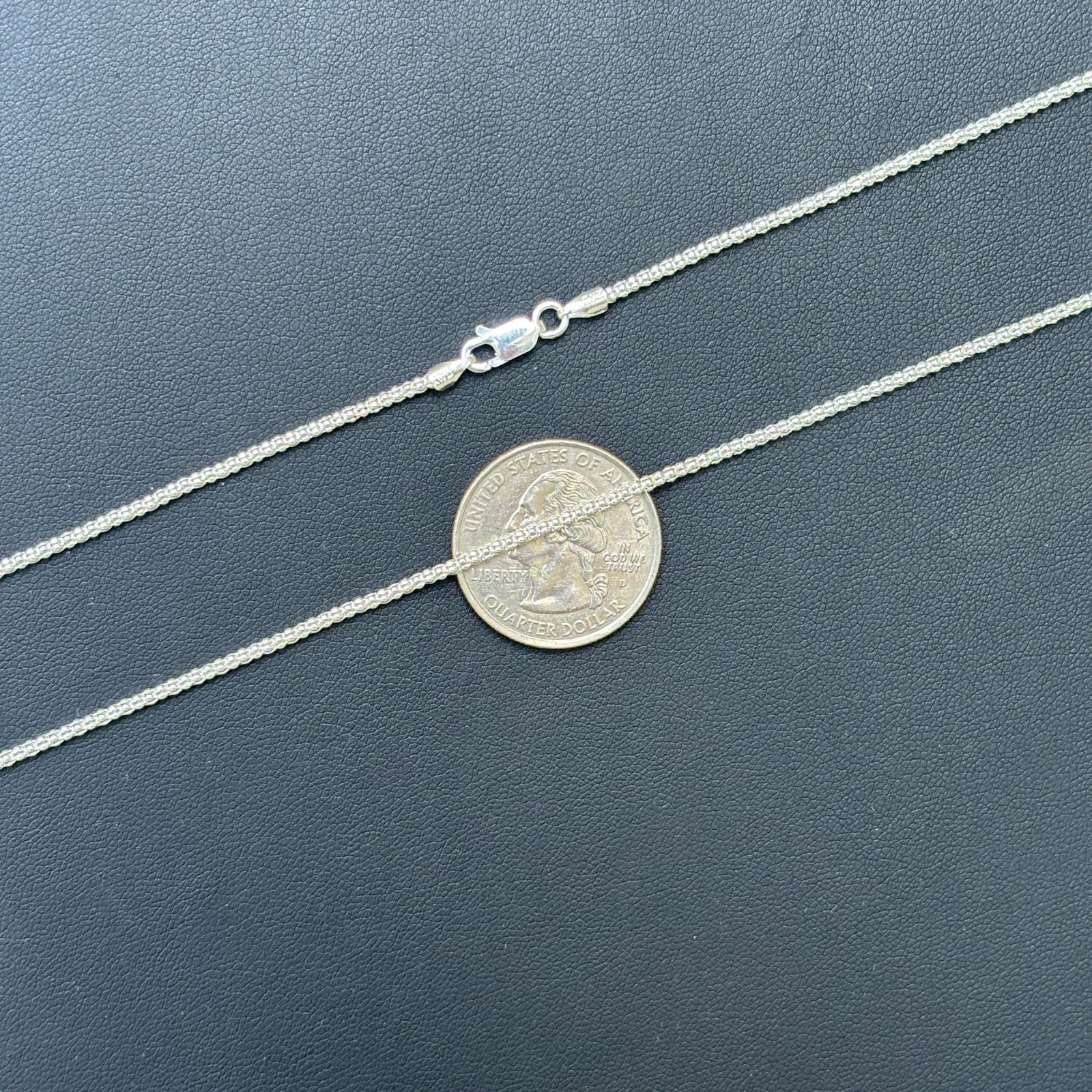 925 Sterling Silver 2mm Popcorn Ice Link Chain Necklace