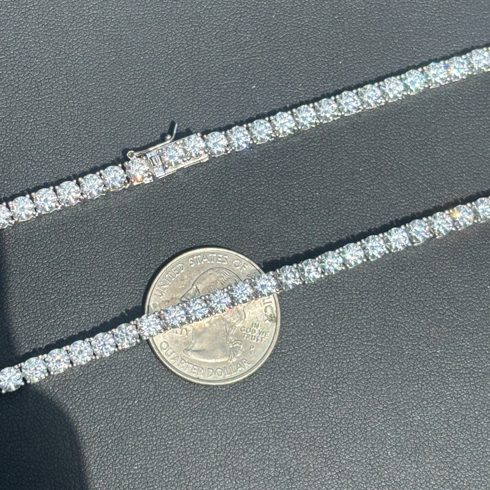 Collier chaîne tennis en argent sterling 925 de 4 mm avec zircone cubique ou moissanite