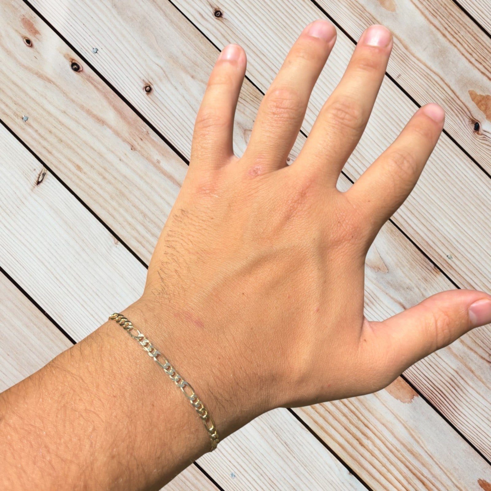 925 Sterling Silver 3.5mm Figaro Bracelet