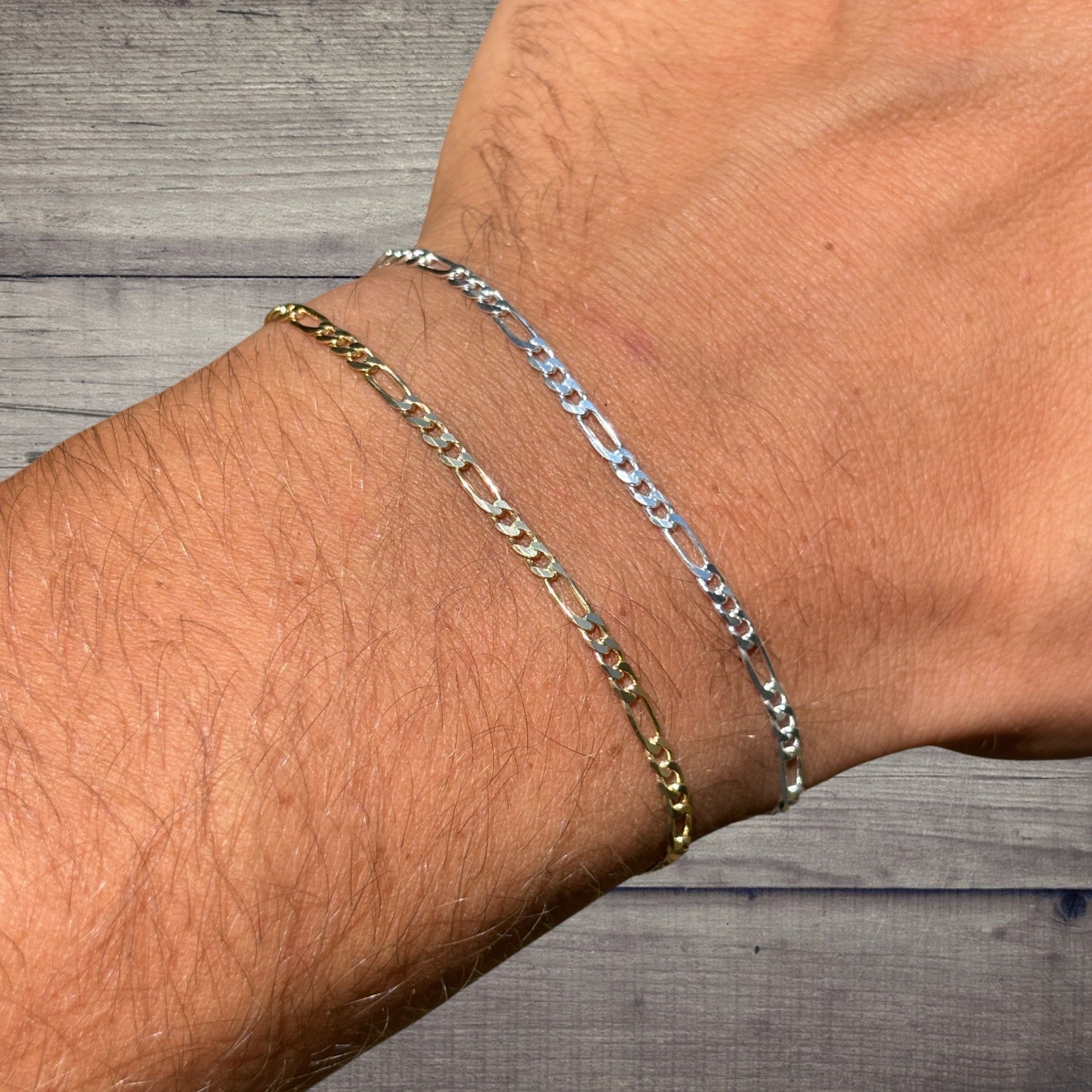 925 Sterling Silver 2.5mm Figaro Bracelet