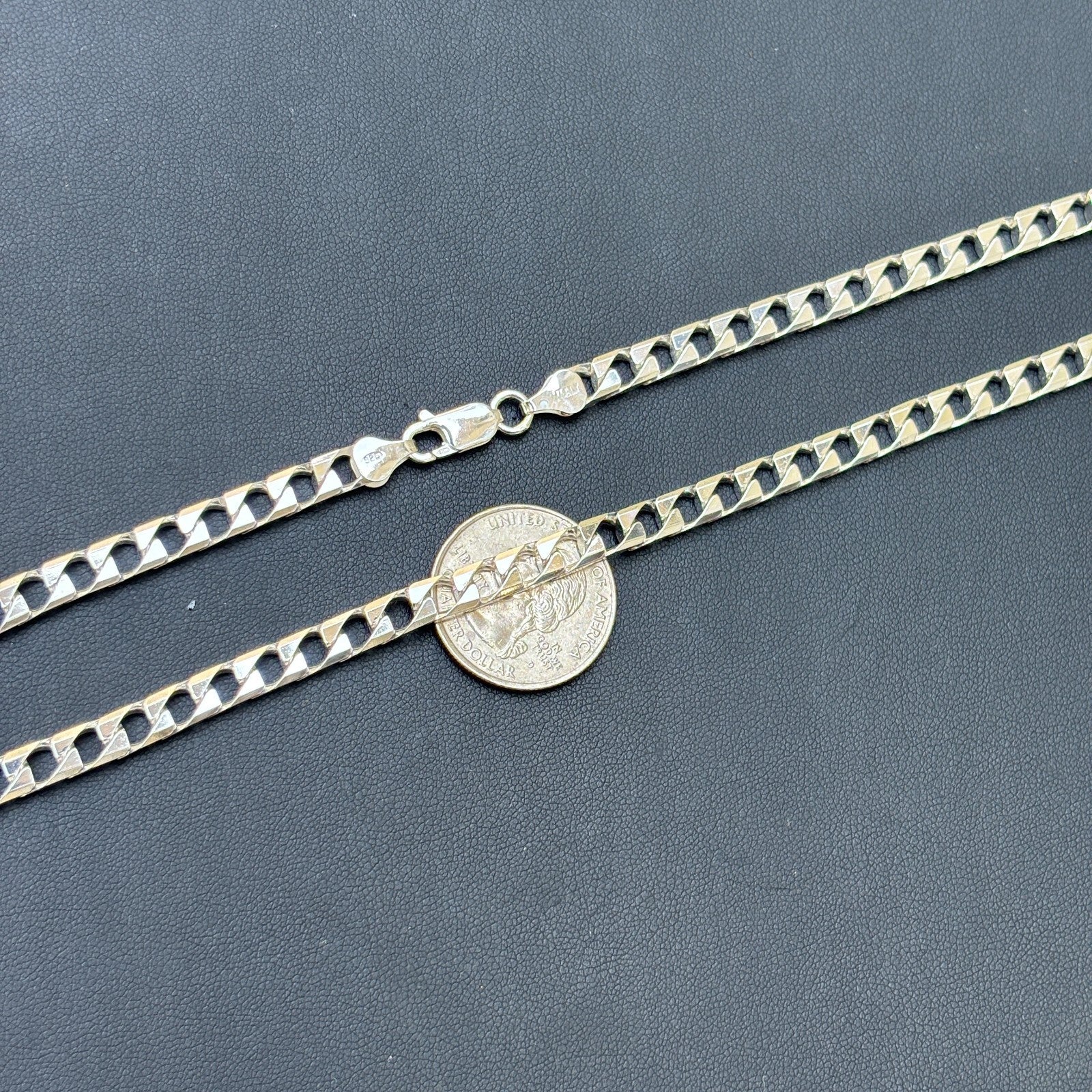 Collier en argent sterling 925 avec chaîne gourmette carrée de 6 mm