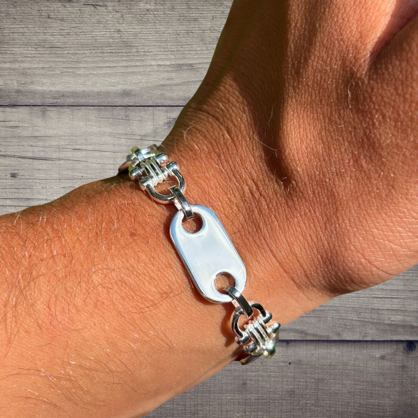 Bracelet à maillons Ferragamo personnalisé en argent sterling 925 de 10 mm