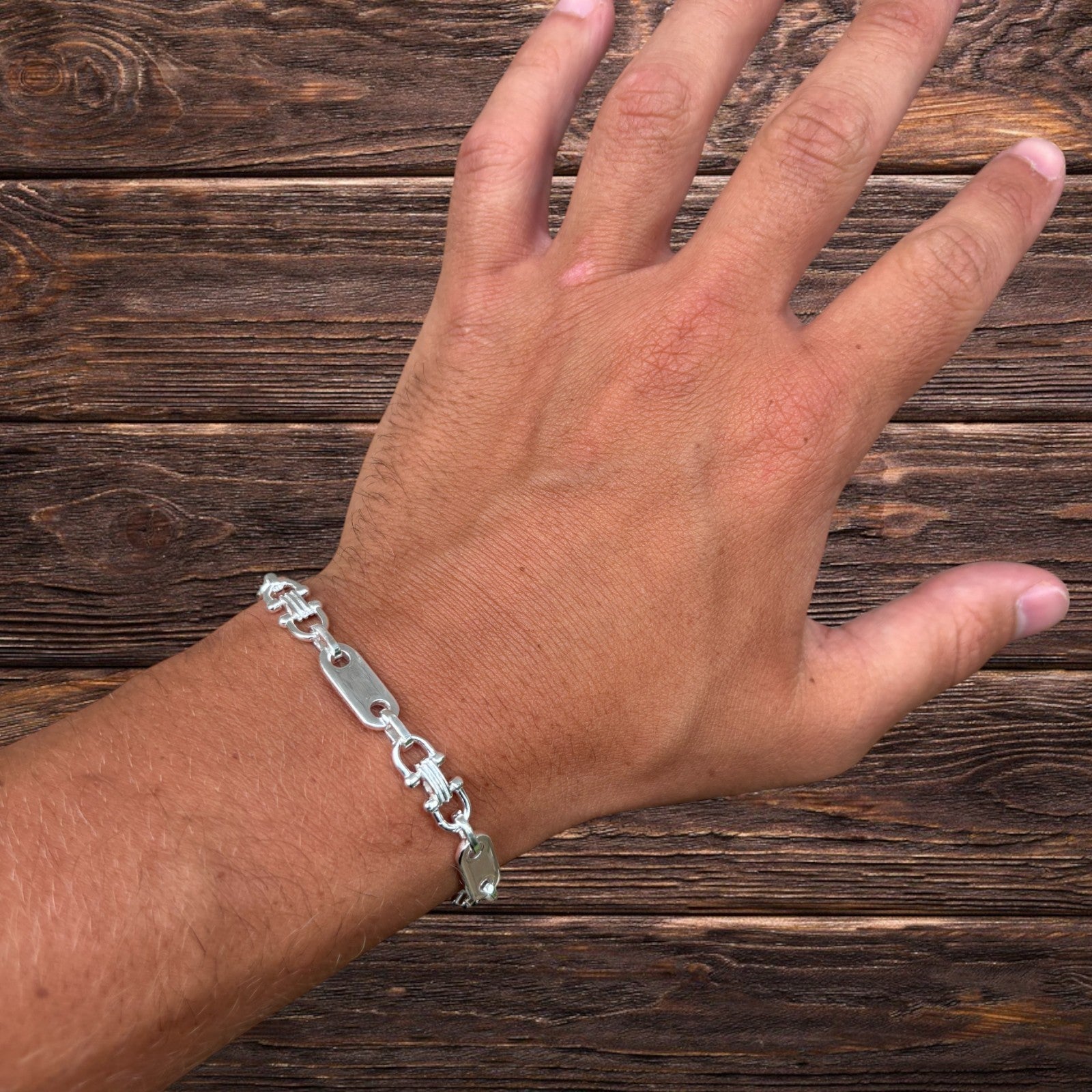 Bracelet à maillons Ferragamo personnalisé en argent sterling 925 de 7,5 mm