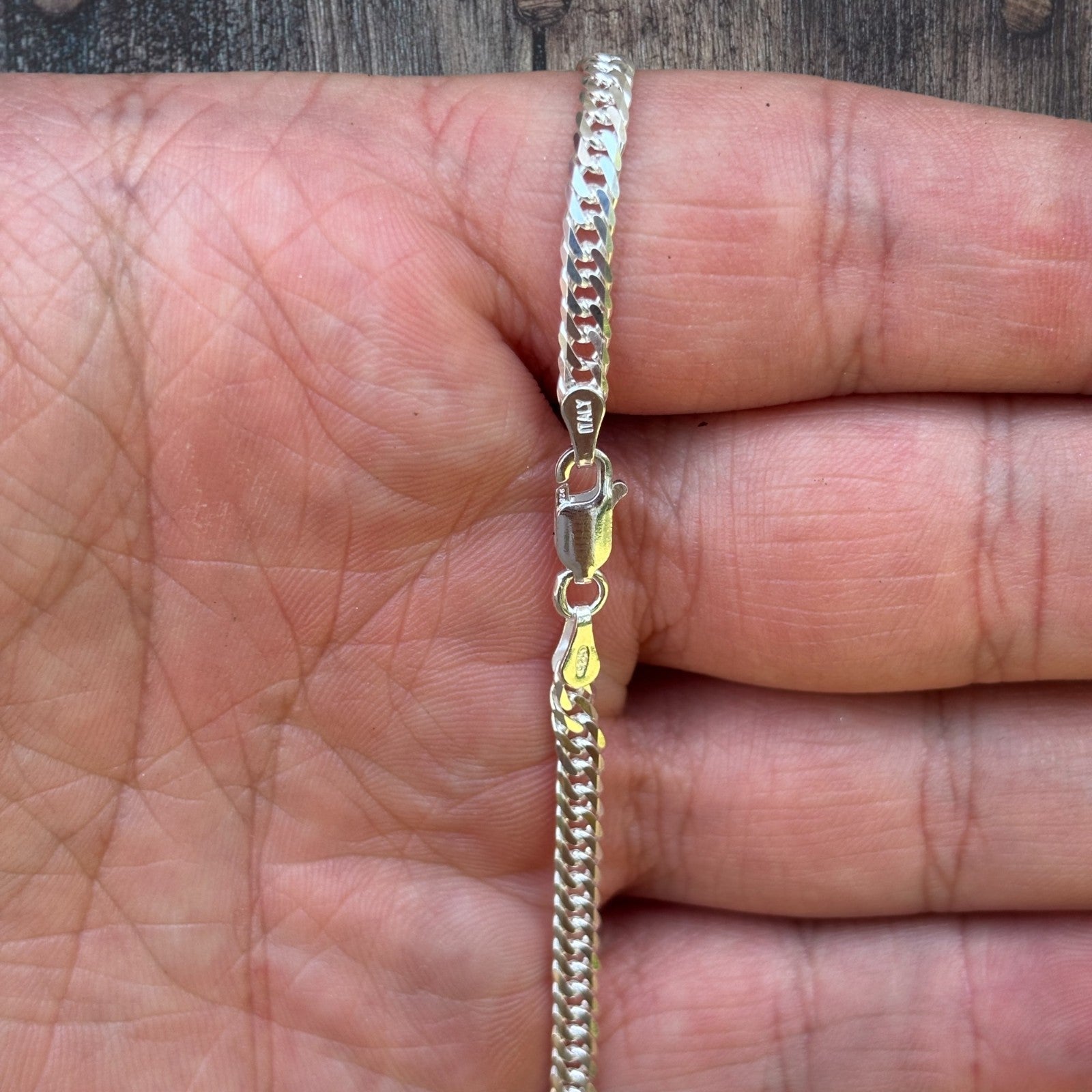 Collar de cadena doble de 3,5 mm de plata de ley 925