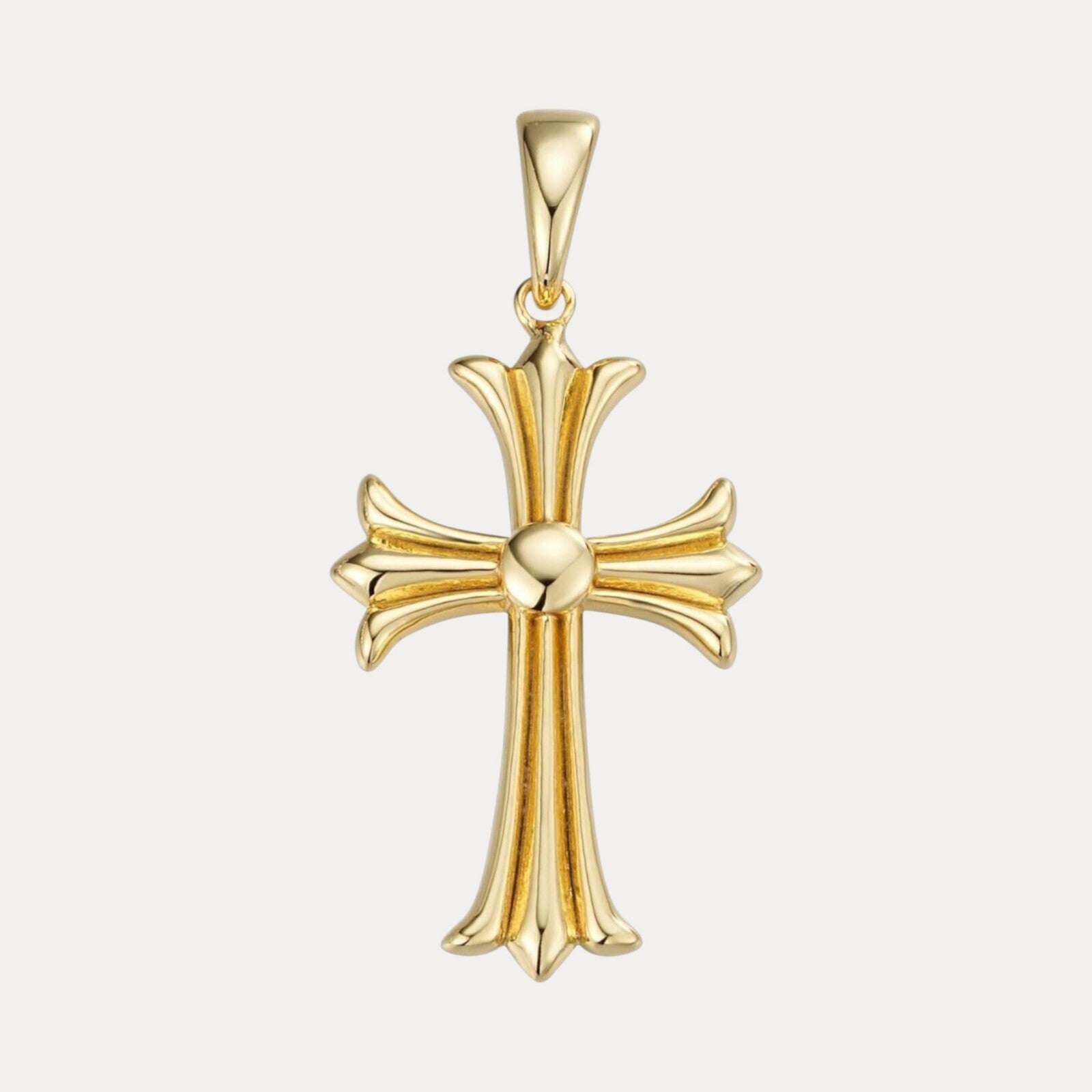 Pendentif croix cœur en argent sterling 925 - Moyen