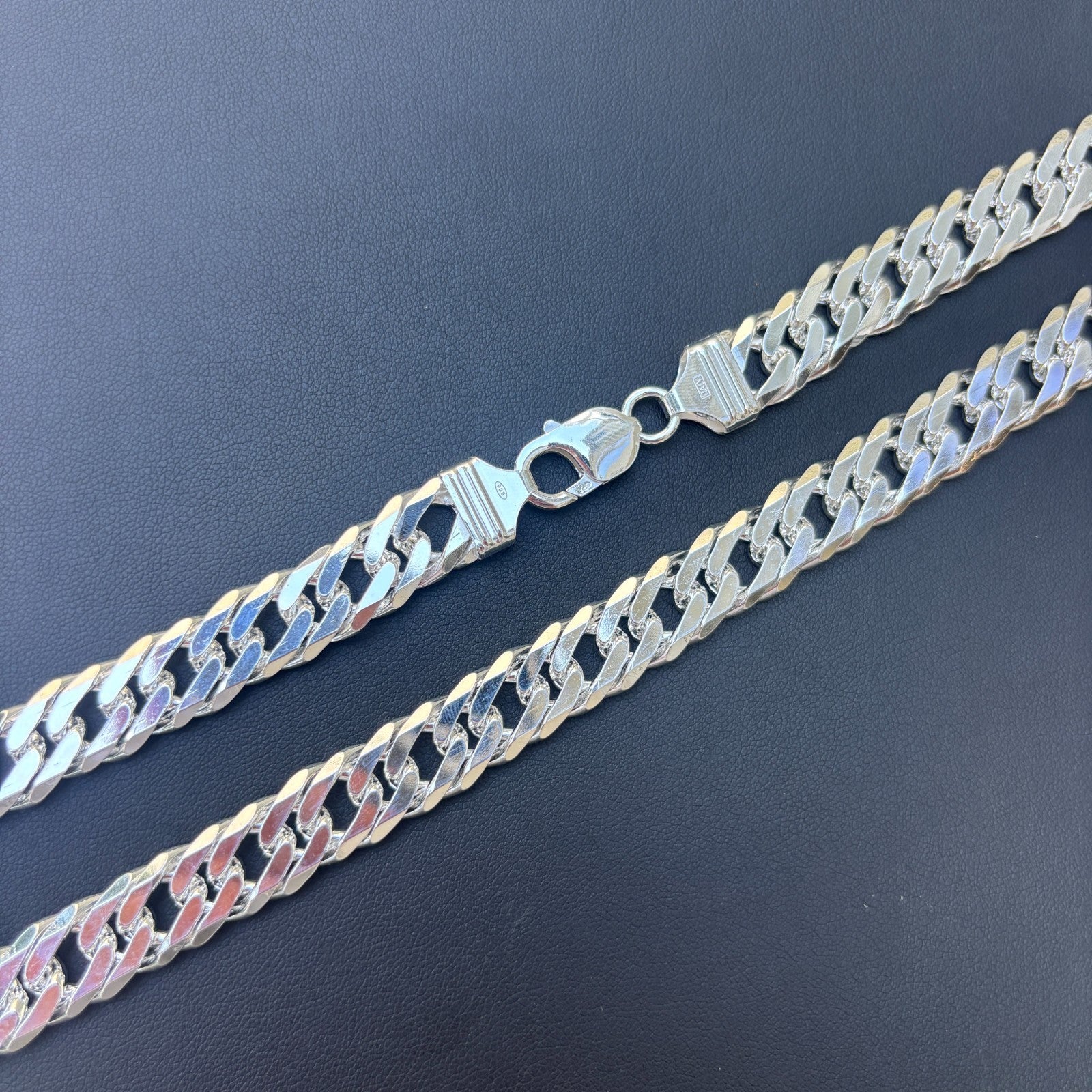 Collar de cadena doble de 12 mm en plata de ley 925