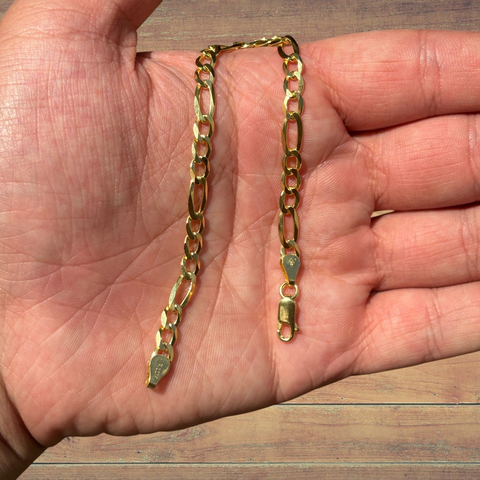 925 Sterling Silver 5mm Figaro Bracelet