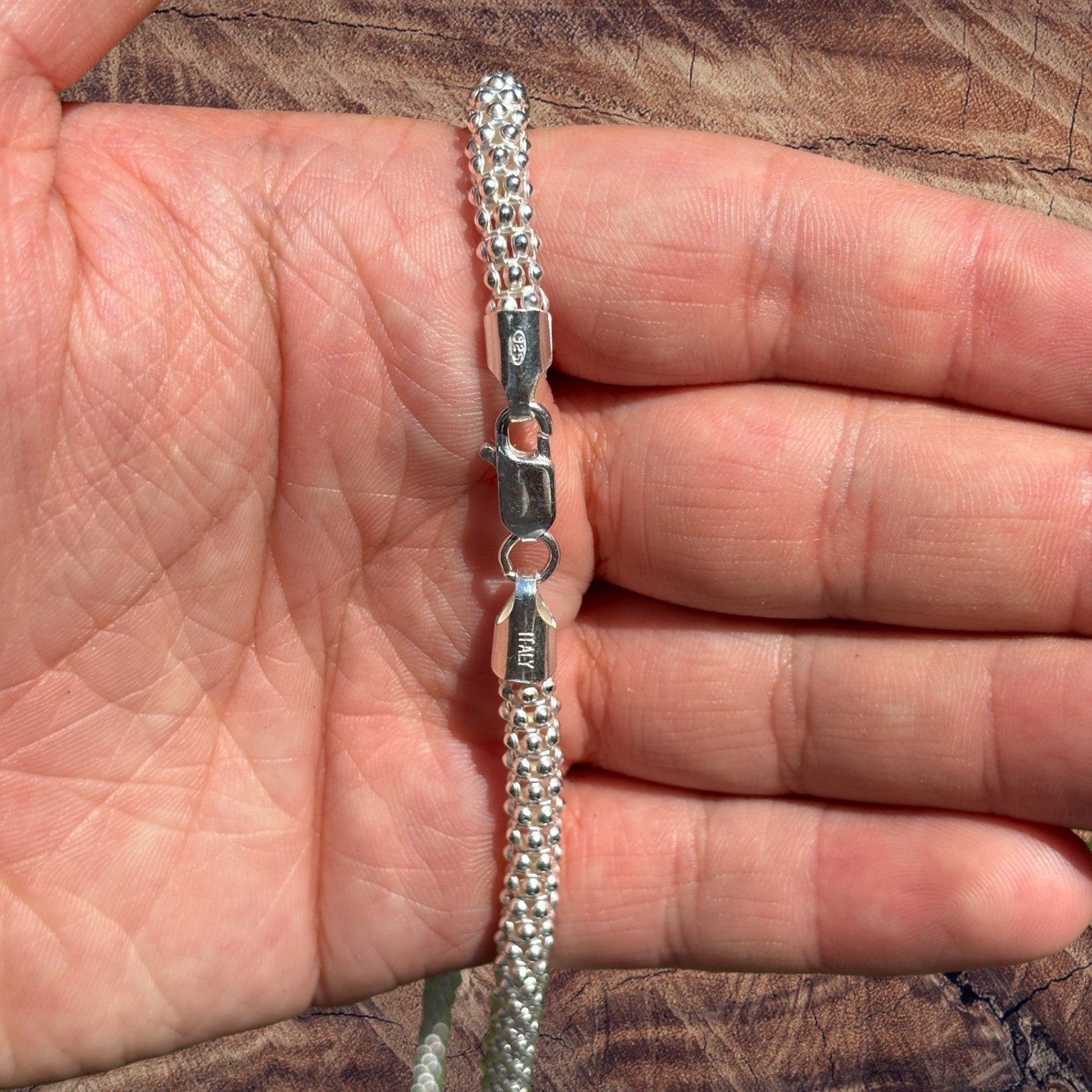 Collier à maillons Popcorn Ice en argent sterling 925 de 6 mm