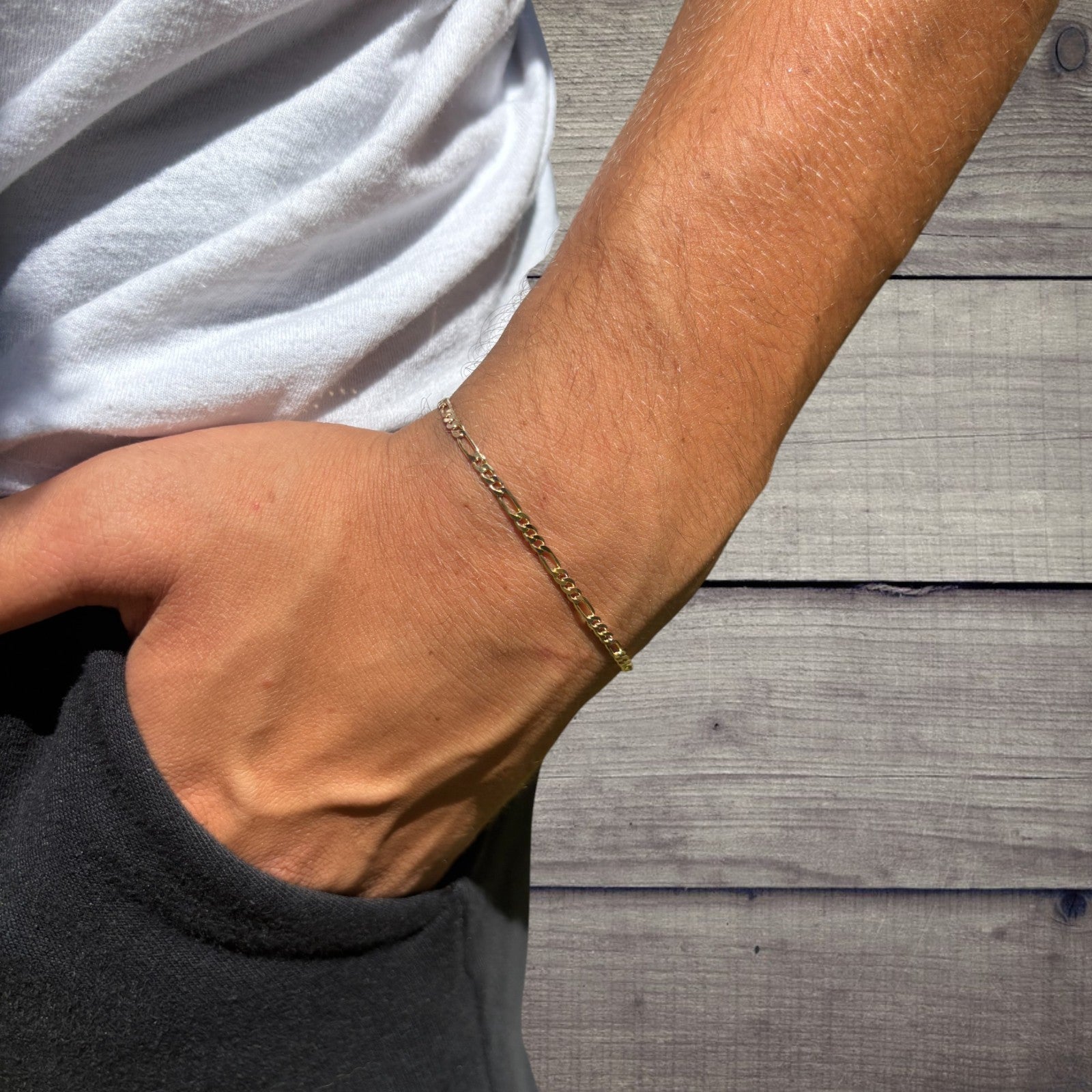925 Sterling Silver 2.5mm Figaro Bracelet