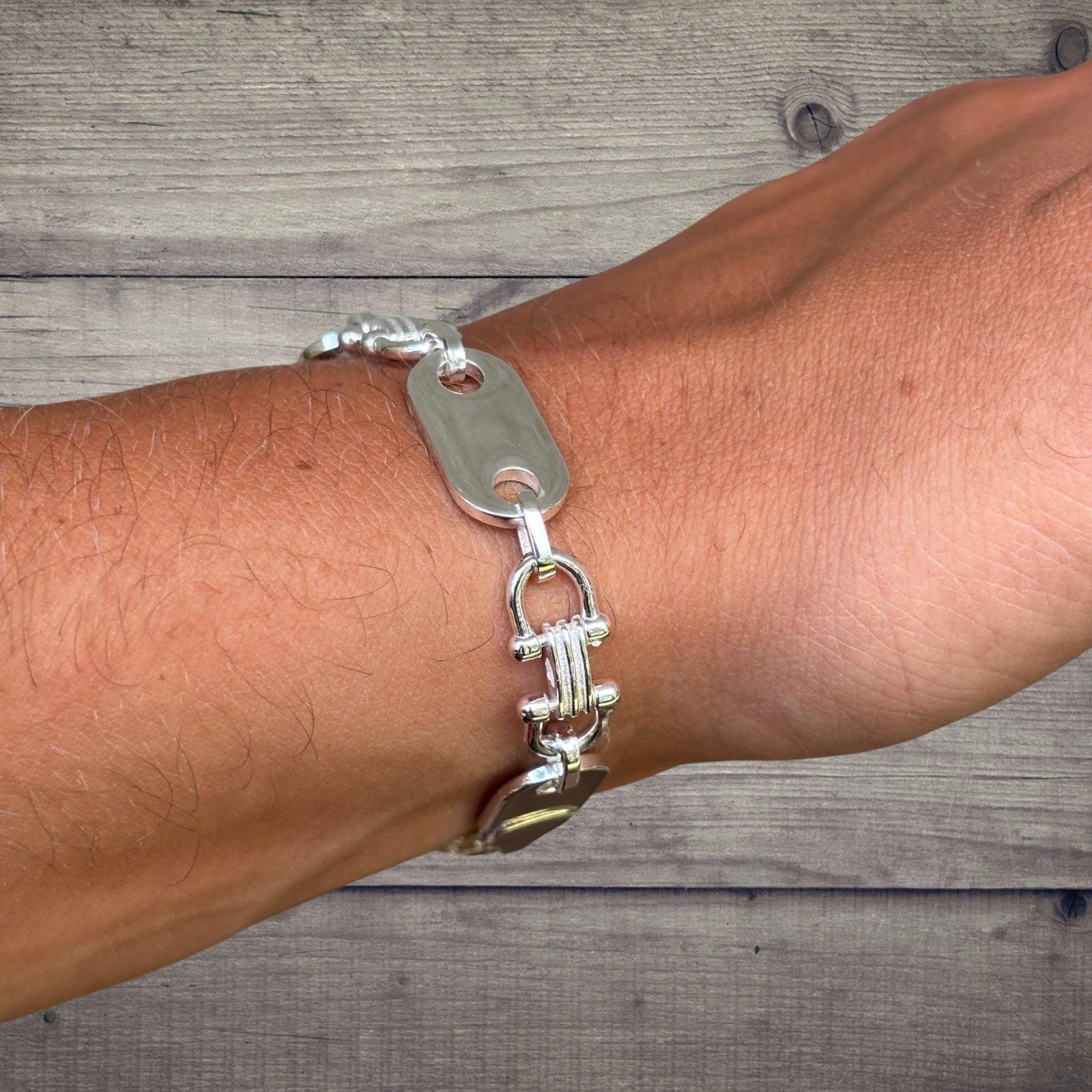 Bracelet à maillons Ferragamo personnalisé en argent sterling 925 de 10 mm
