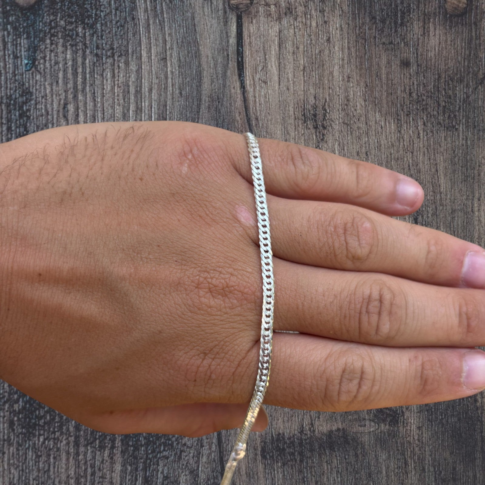 Collar de cadena doble de 3,5 mm de plata de ley 925