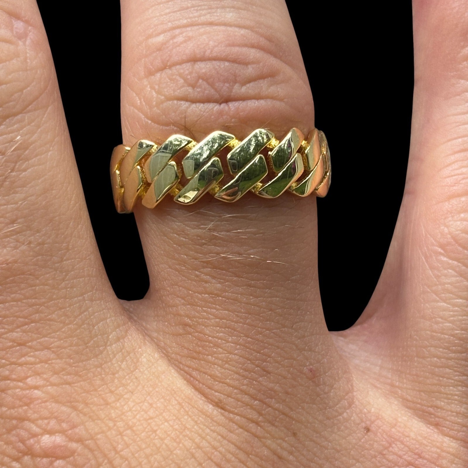 925 Sterling Silver Prong Cuban Ring