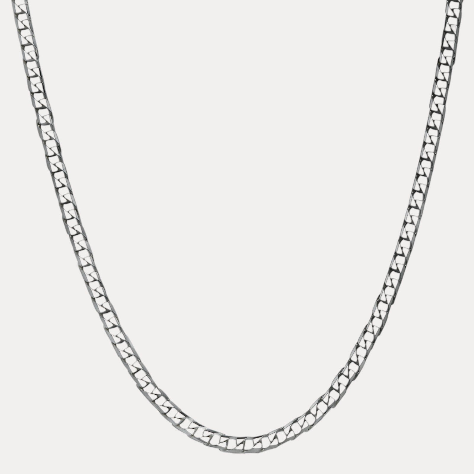 Collier en argent sterling 925 avec chaîne gourmette carrée de 6 mm