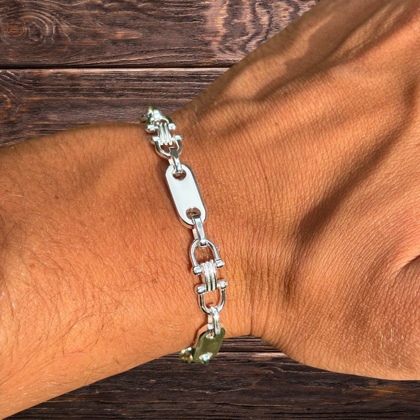 Bracelet à maillons Ferragamo personnalisé en argent sterling 925 de 7,5 mm