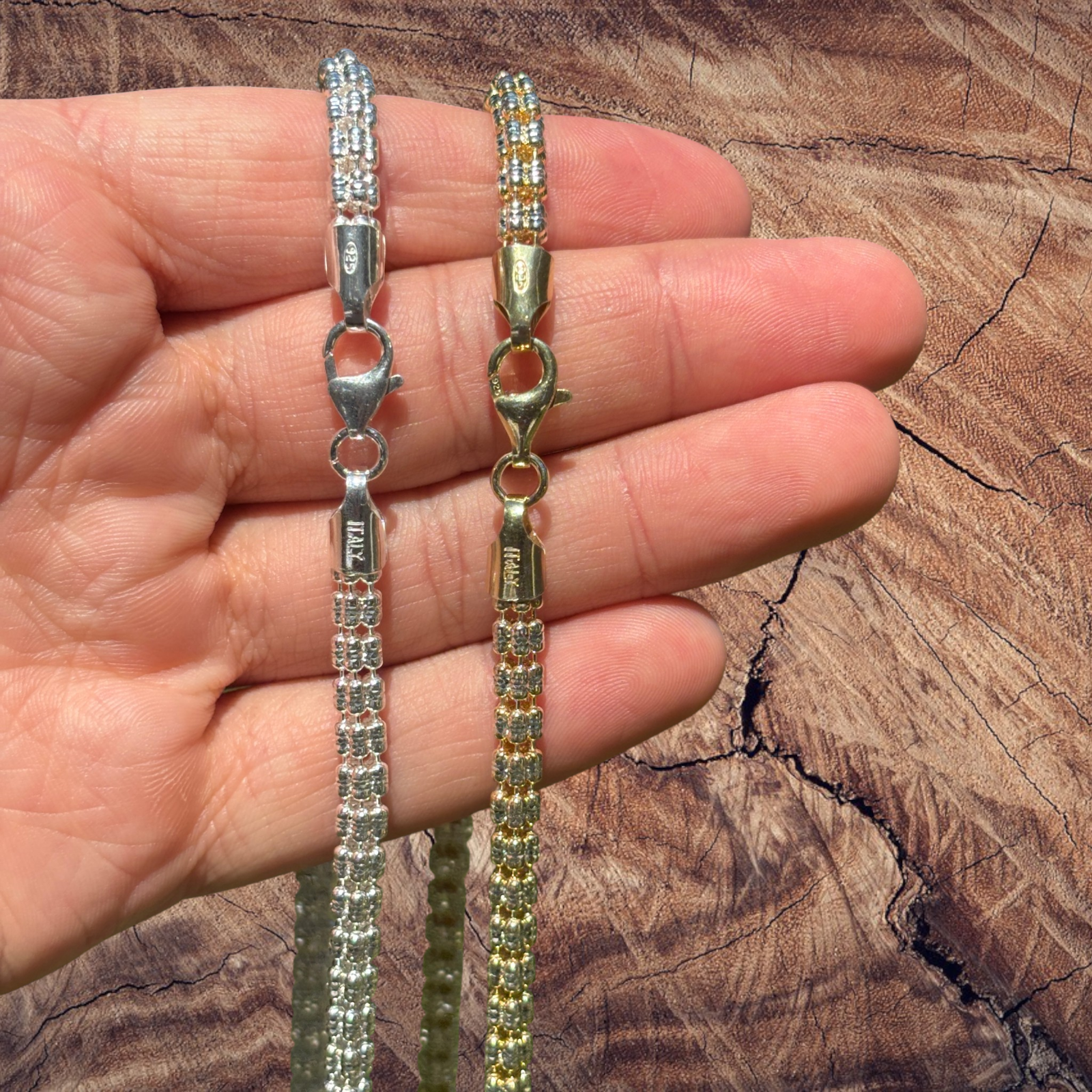 925 Sterling Silver 5-Link Ice Chain Necklace