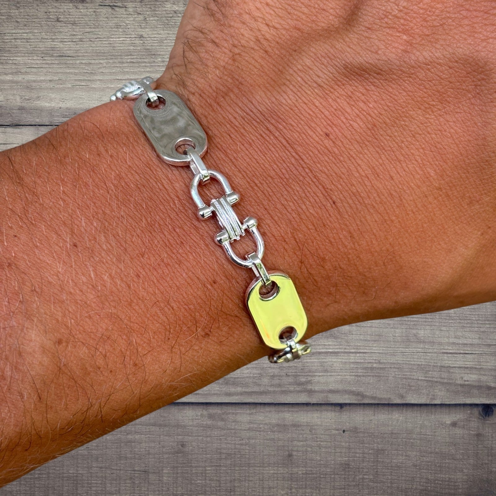 Bracelet à maillons Ferragamo personnalisé en argent sterling 925 de 10 mm