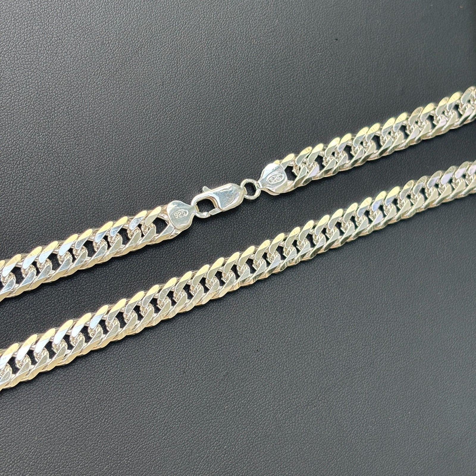 Collar de cadena doble de 10 mm en plata de ley 925