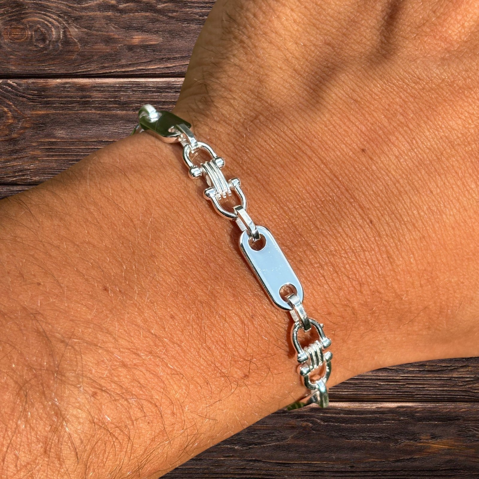 Bracelet à maillons Ferragamo personnalisé en argent sterling 925 de 7,5 mm