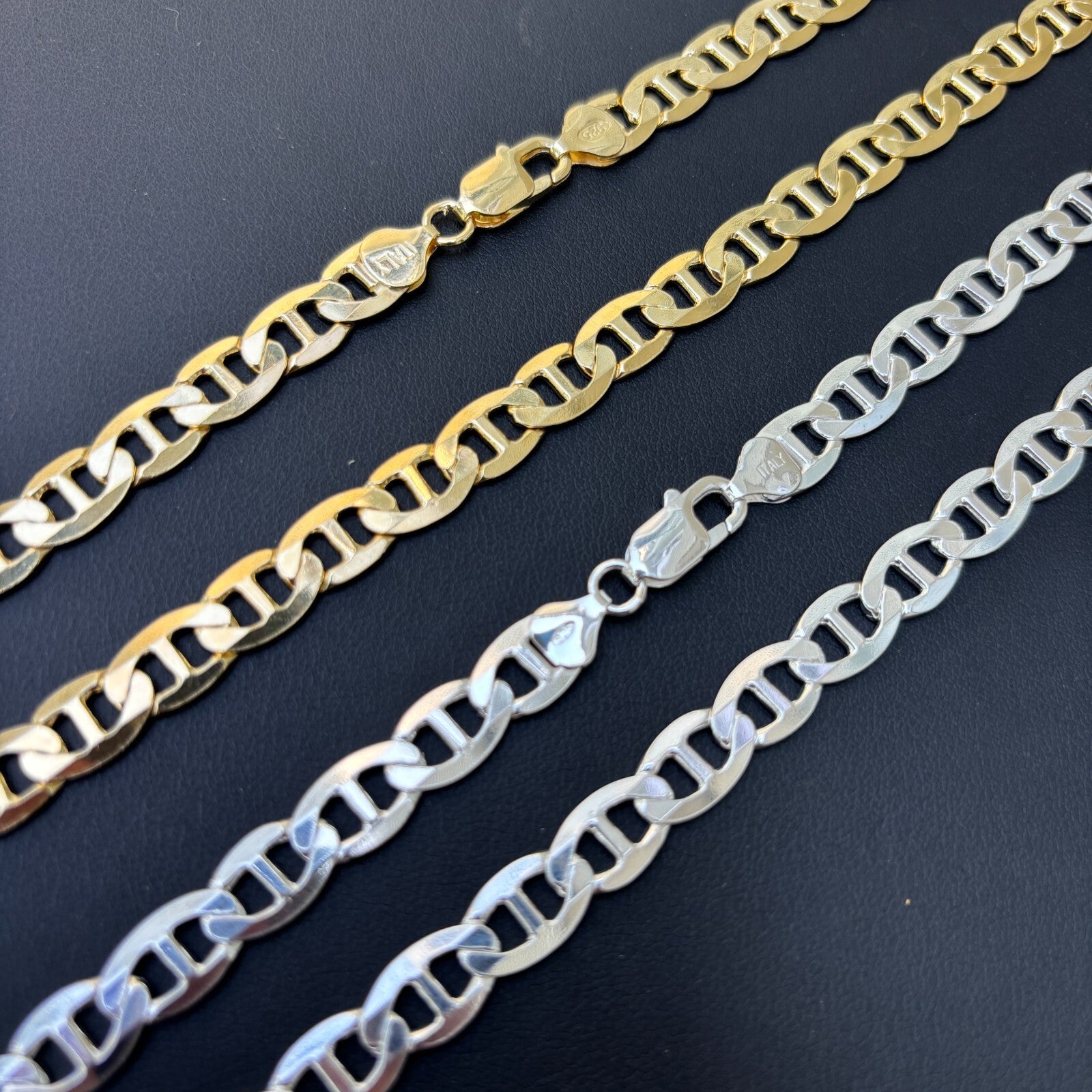 925 Sterling Silver 8mm Mariner Chain Necklace