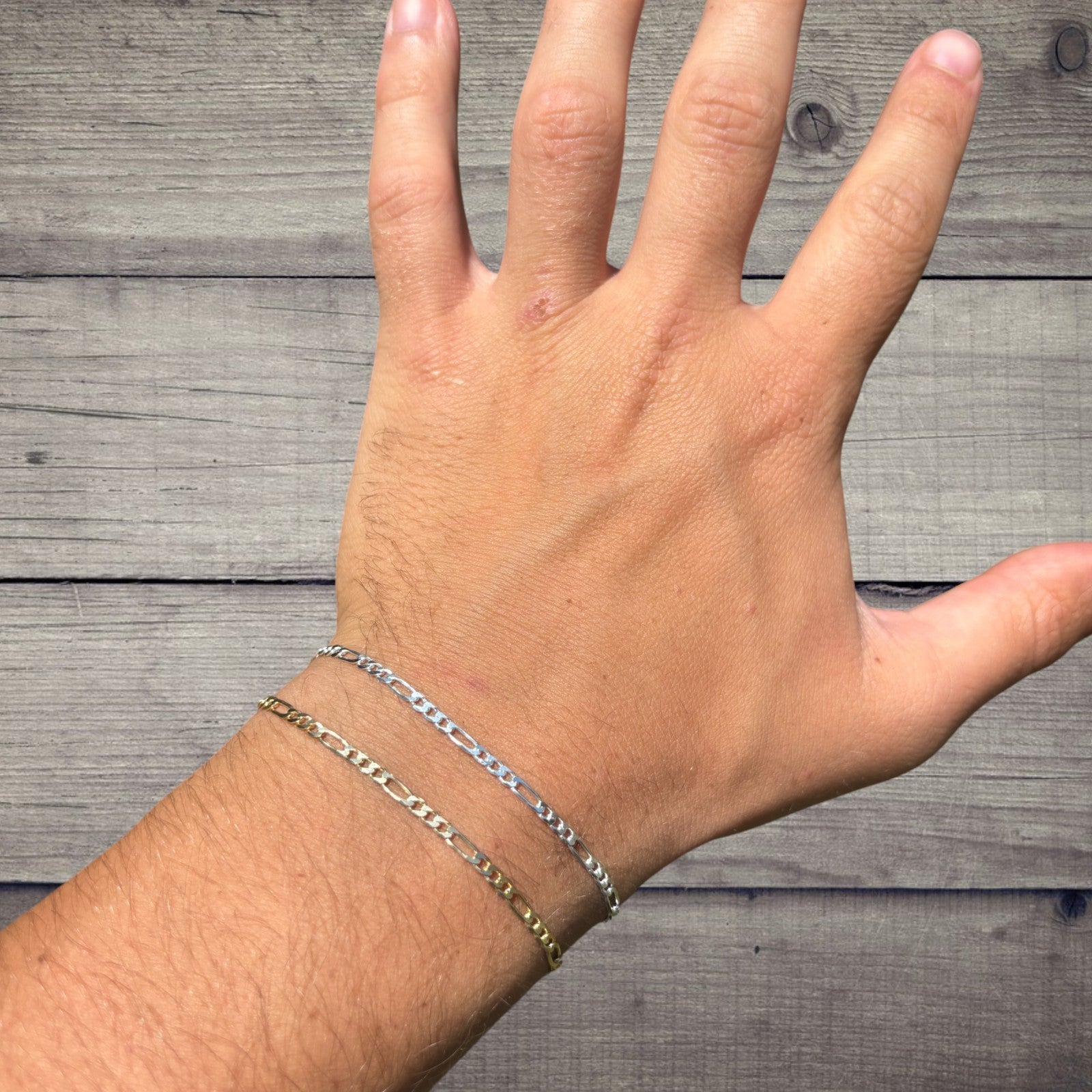 925 Sterling Silver 2.5mm Figaro Bracelet