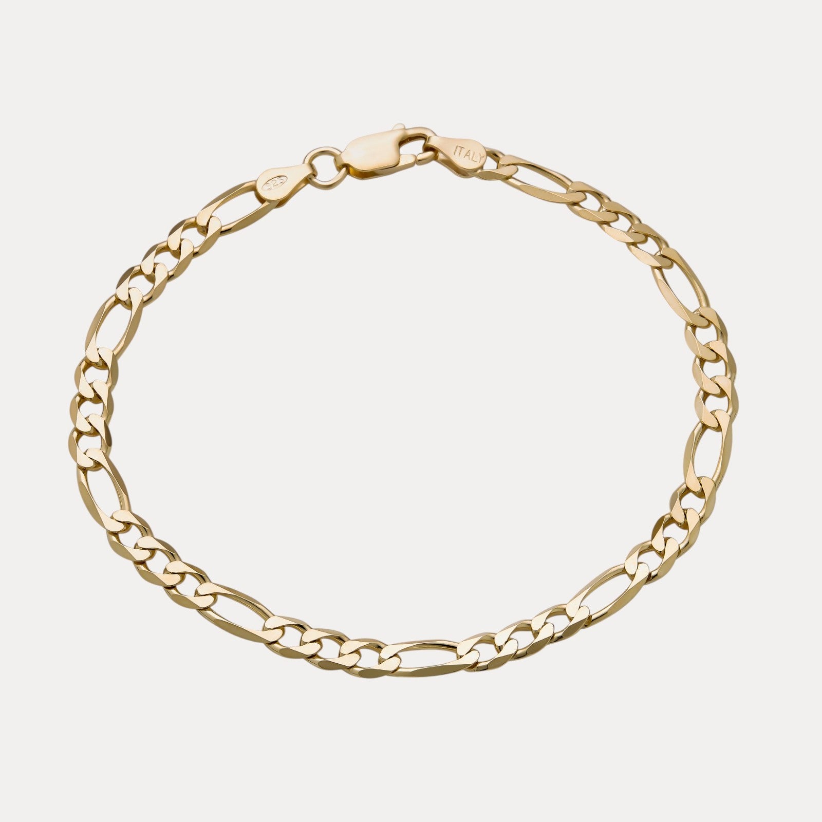 925 Sterling Silver 5mm Figaro Bracelet