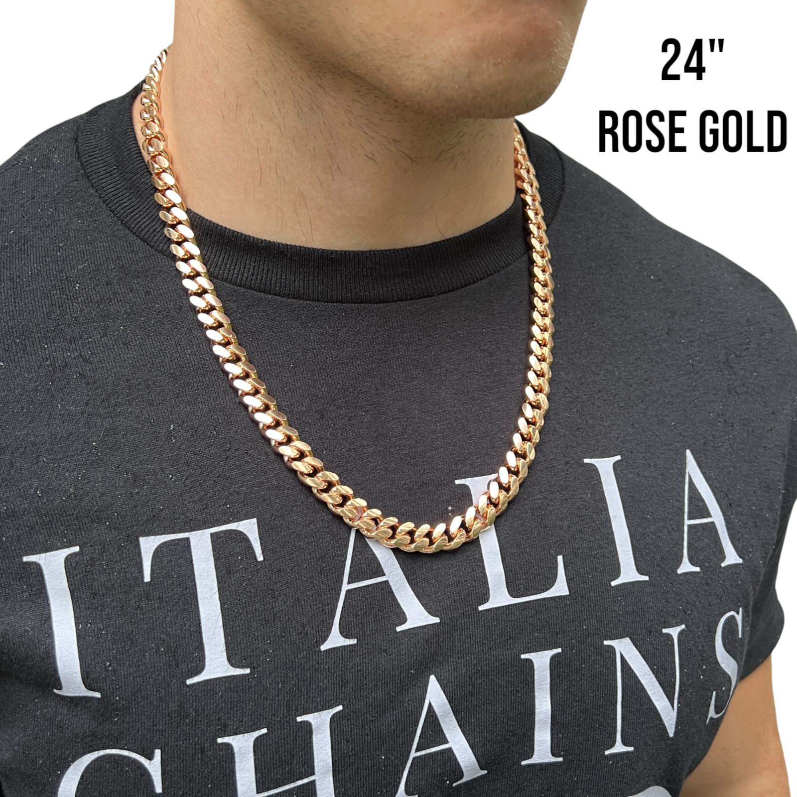Collier en argent sterling 925 avec chaîne Miami Cuban de 10 mm