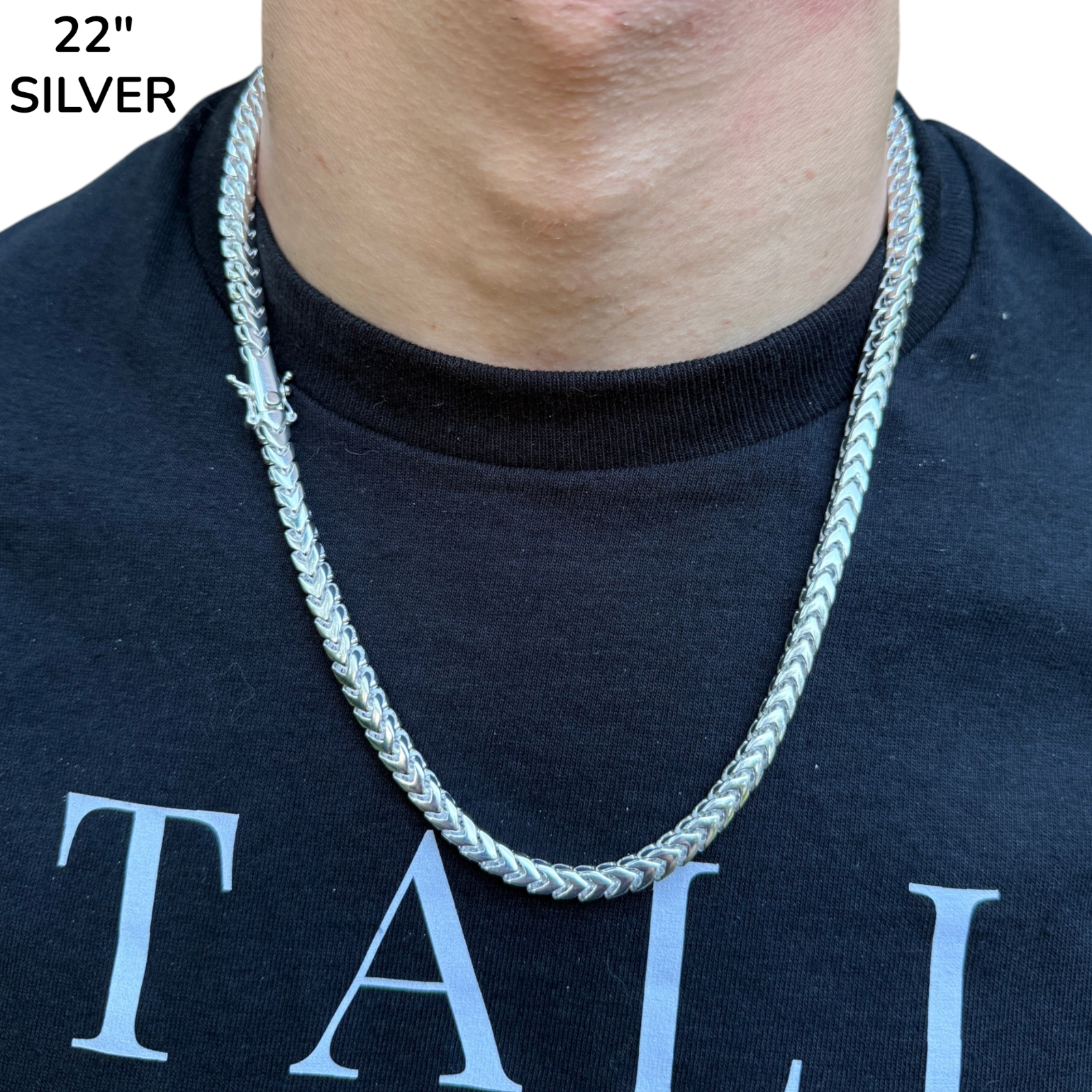 925 Sterling Silver 6mm Box Franco Chain Necklace