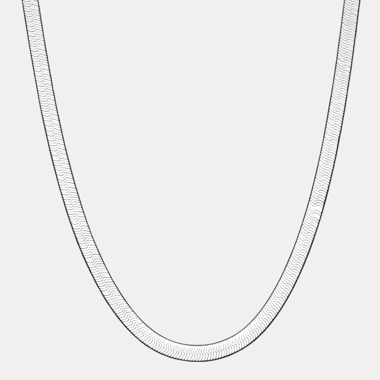 Bracciale Donna Catena Herringbone In Argento 925 Placcato Rodio – Tuscany Silver, 19 Cm (7.5")