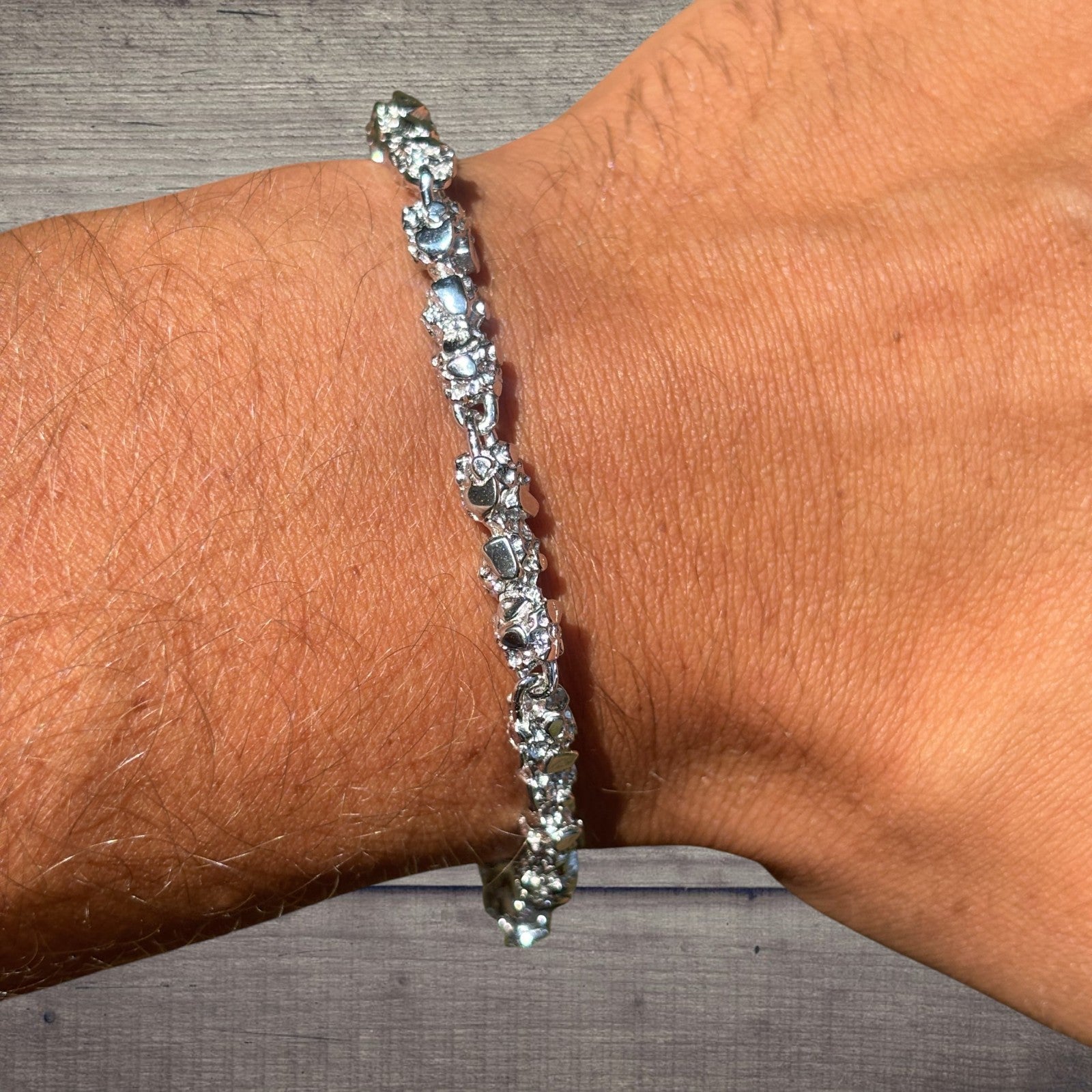 Pulsera de pepitas de plata de ley 925 de 5 mm