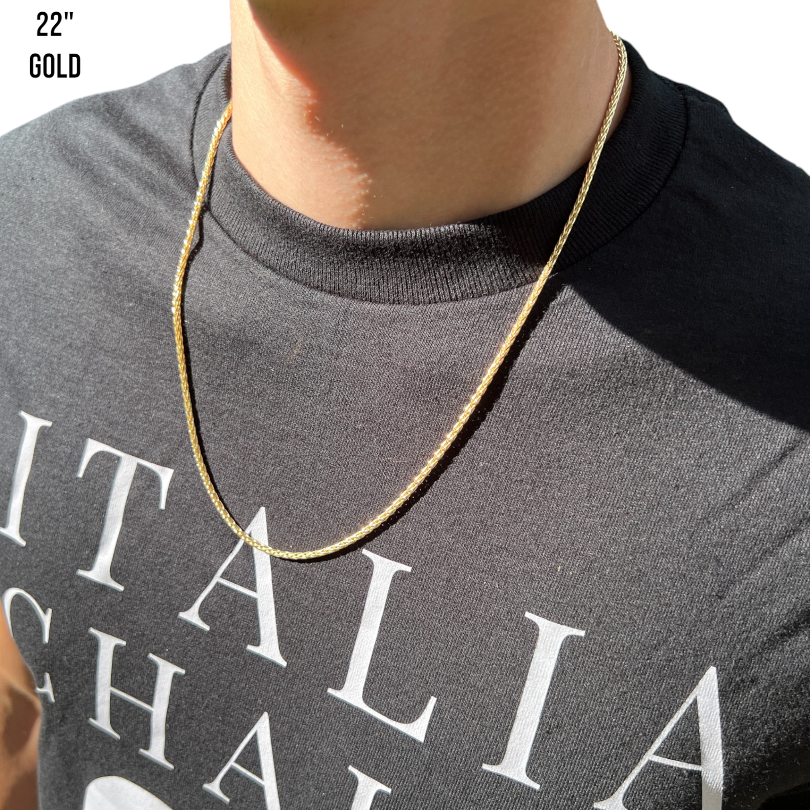 925 Sterling Silver 2mm Wheat Chain Necklace