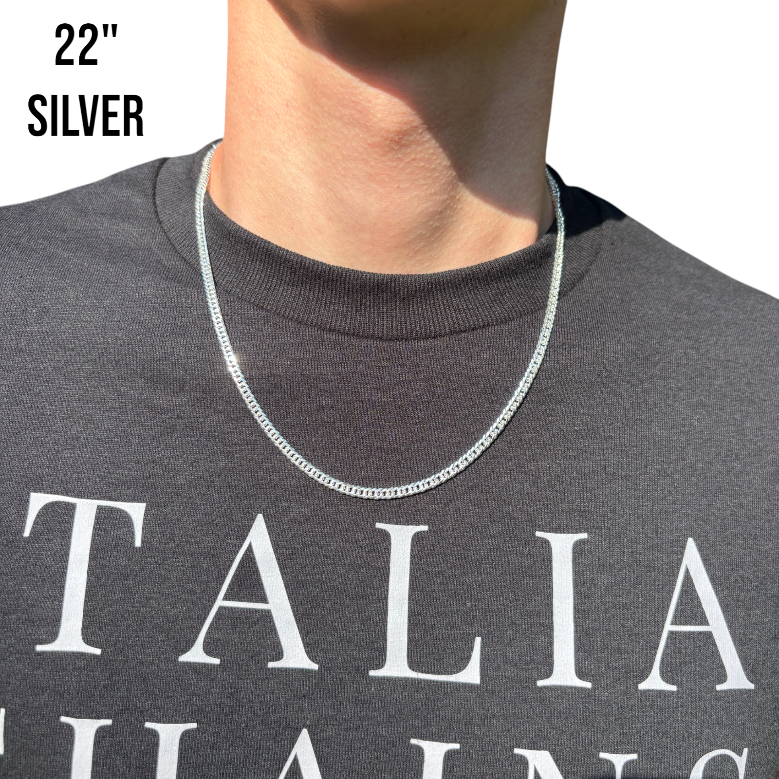 Collar de cadena doble de 3,5 mm de plata de ley 925