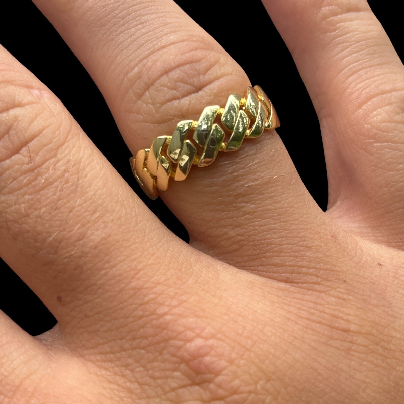 925 Sterling Silver Prong Cuban Ring